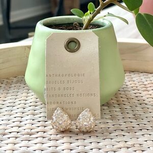 Anthropologie Gold Pave Earrings